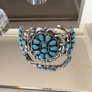Sterling silver and turquoise Les Holden cuff
